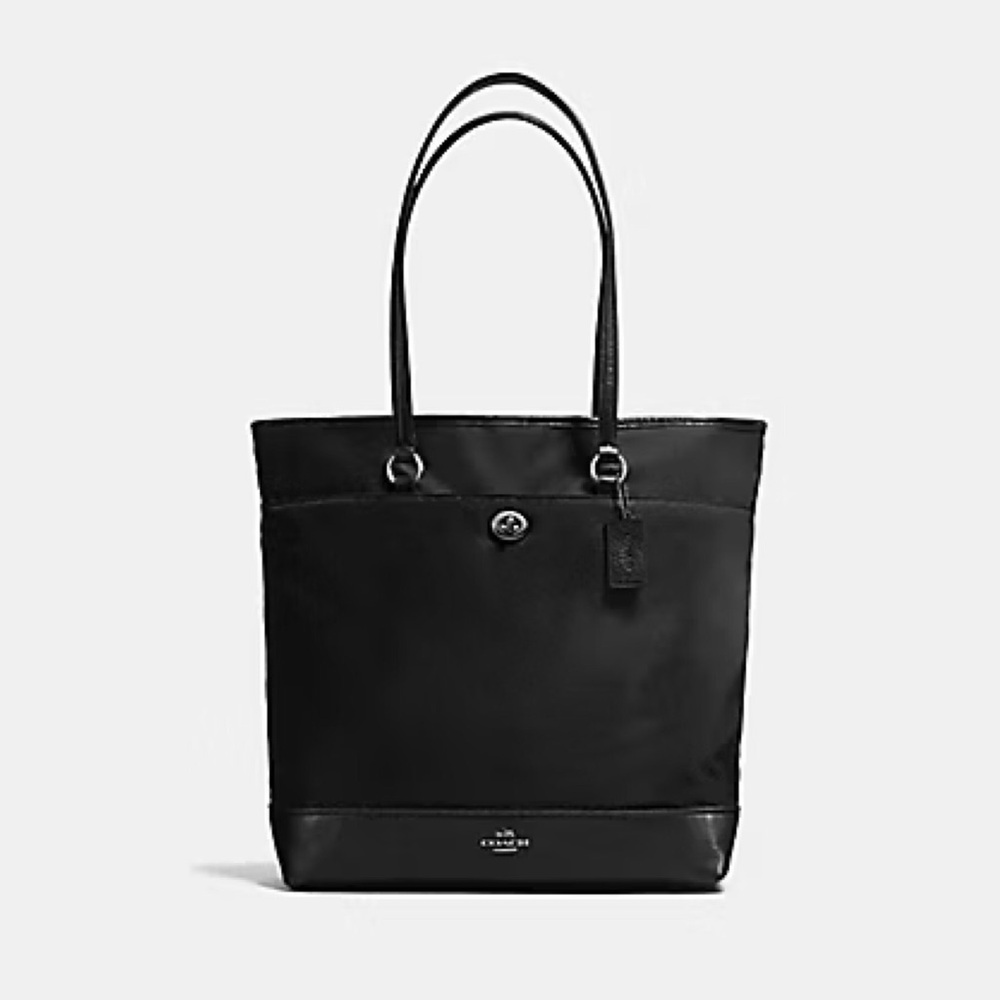 Coach Black Nylon & Leather tote